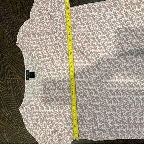 Ann Taylor Long-sleeve Mauve Pink Cream Bird Print Flowy Blouse Size Medium - Picture 7 of 9